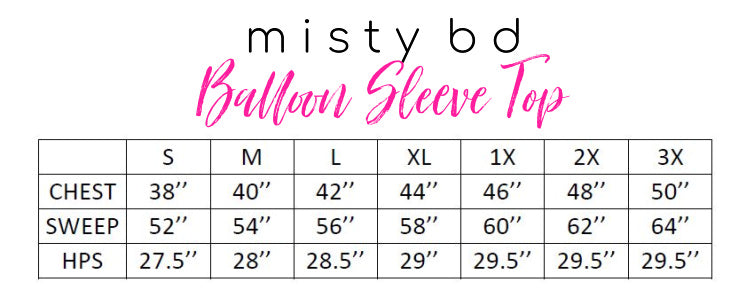 Balloon Sleeve Blouse in Red - S-3X