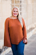 Bell Sleeve Top Brick plus