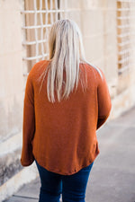 Bell Sleeve Top Brick plus back