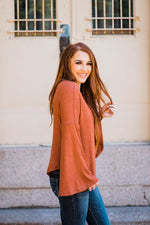 Bell Sleeve Top Brick side