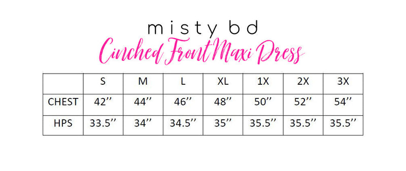 Cinched Front Maxi Dress in Black - S-3X