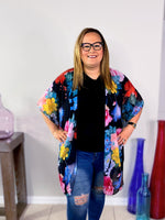 Floral Kimono in Black - S-XXL