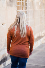 Ribbed One Shoulder Tunic Top Brick plus back
