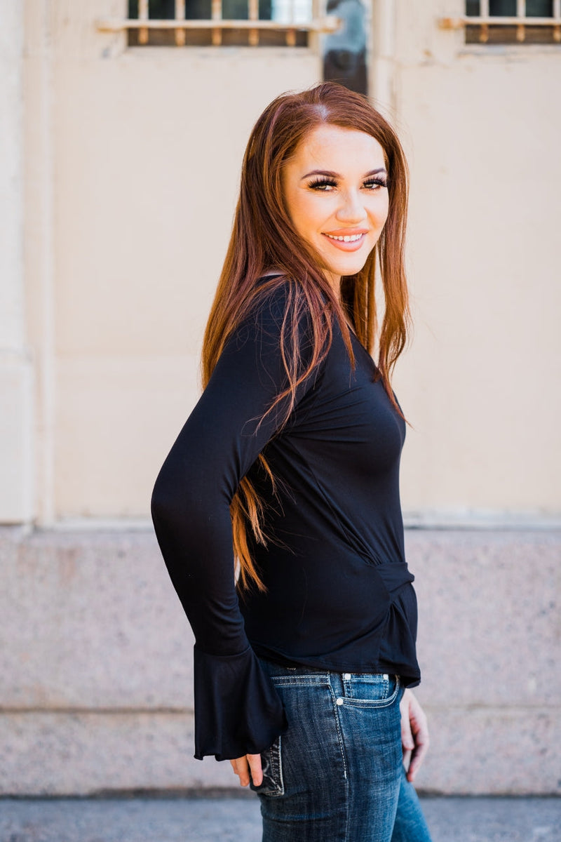 Single Shoulder Tie Waist Top Side