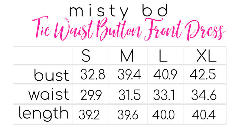 Tie Waist Button Front Dress in Ivory - S-2XL