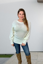 Tie Back Sweater in Ivory - S-XL