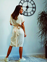 Tie Waist Button Front Dress