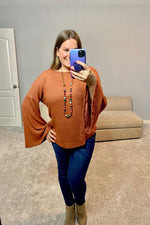 Bell Sleeve Top Brick selfie 2