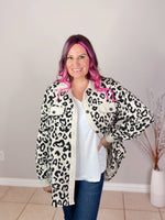 leopard print corduroy button up jacket khaki mistybd unbuttoned