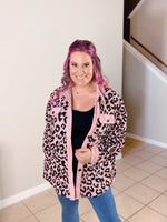 Printed Corduroy Jacket in Pink - S-XL