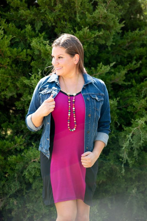 Color Pop Tank Dress in Fuchsia - S-L