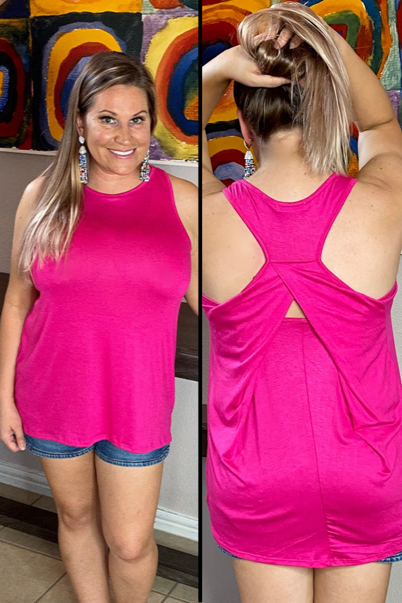 draped back tank pink misty bd
