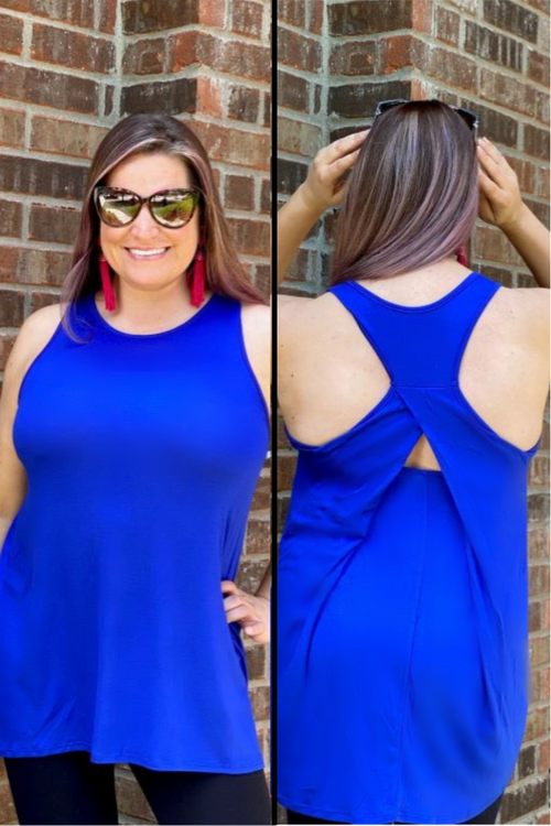 draped back tank blue misty bd